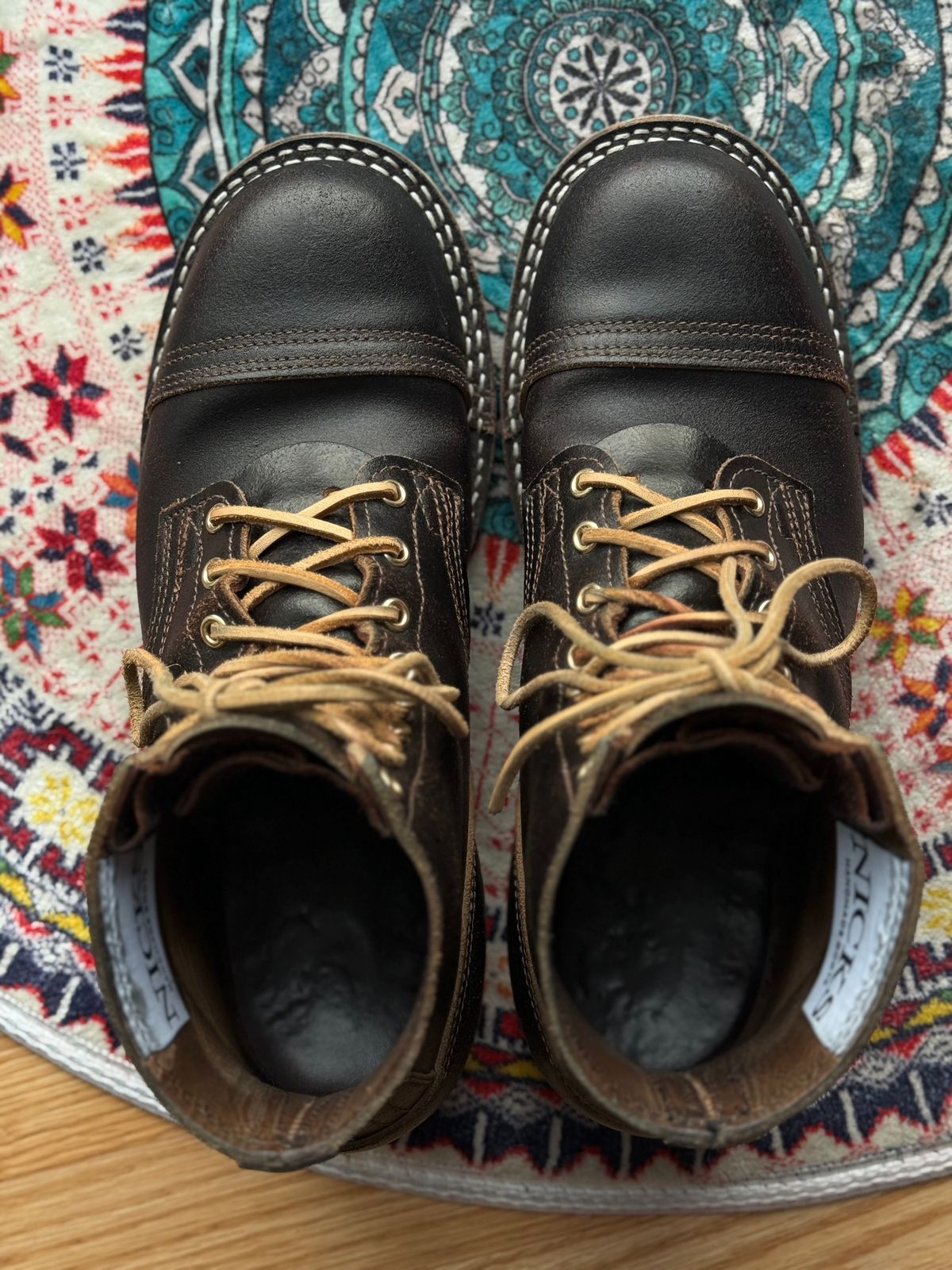 Photo by SteveHarveyOswald on December 1, 2025 of the Nicks MTO in Horween Brown Waxed Flesh.