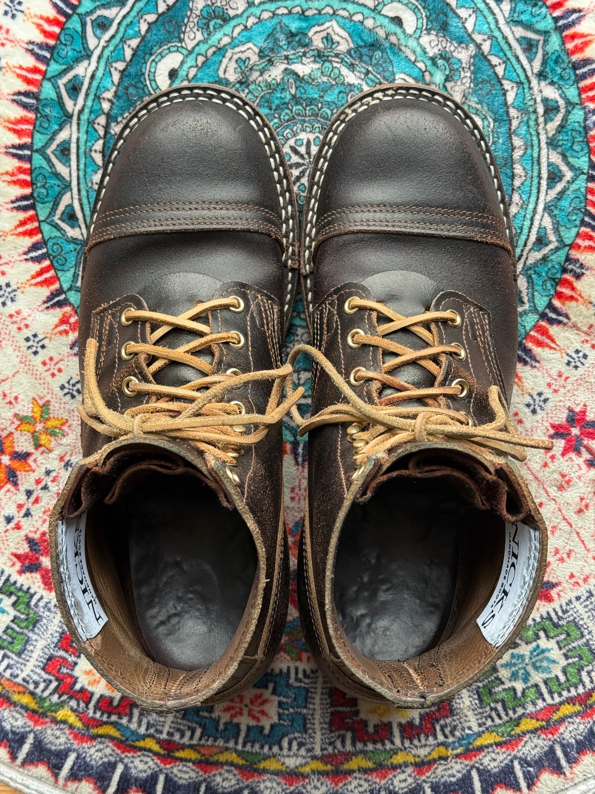 Photo by SteveHarveyOswald on January 4, 2026 of the Nicks MTO in Horween Brown Waxed Flesh.