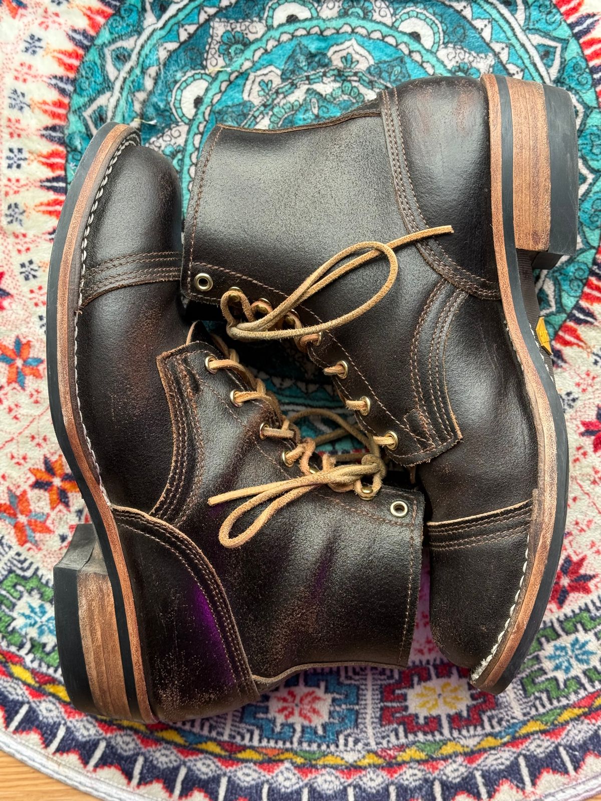 Photo by SteveHarveyOswald on February 1, 2026 of the Nicks MTO in Horween Brown Waxed Flesh.