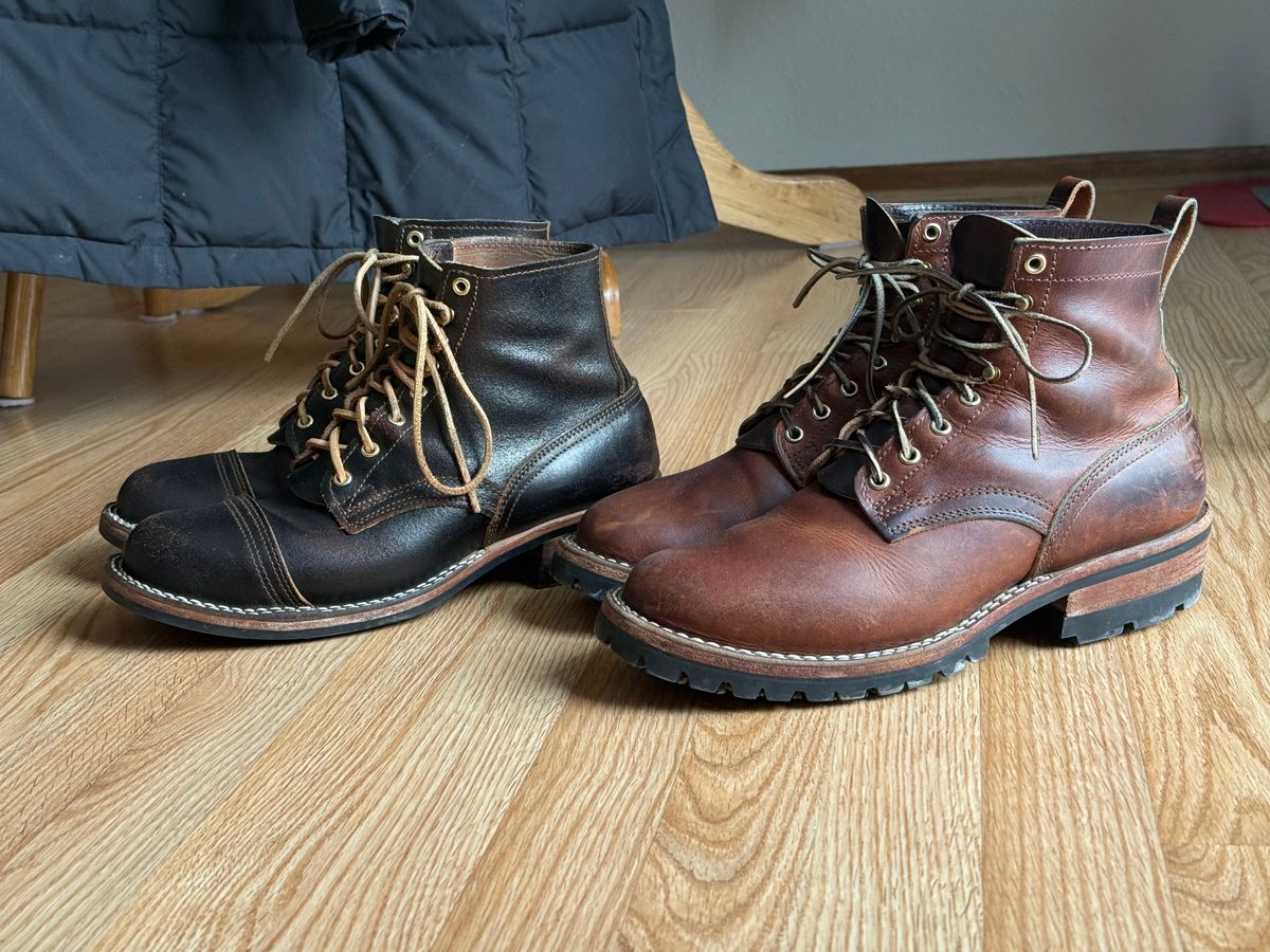 Photo by SteveHarveyOswald on February 22, 2026 of the Nicks MTO in Horween Brown Waxed Flesh.