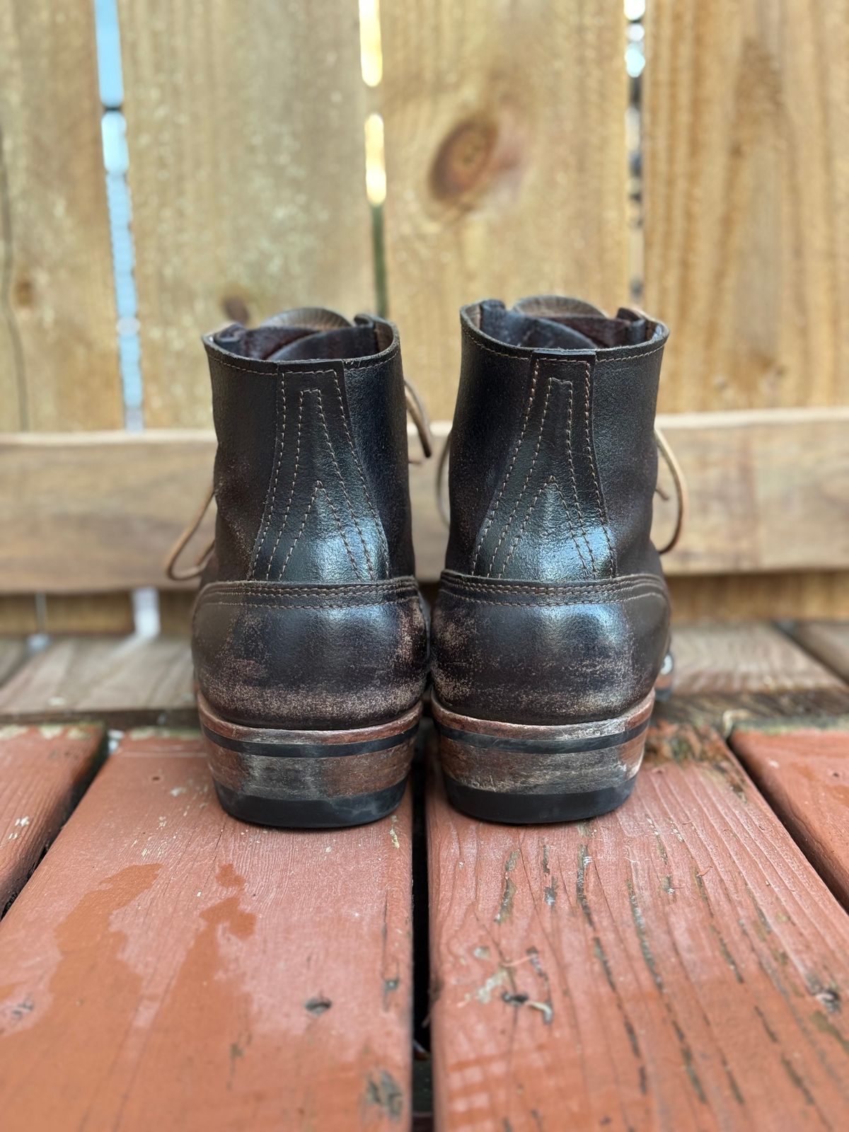 Photo by SteveHarveyOswald on April 5, 2026 of the Nicks MTO in Horween Brown Waxed Flesh.