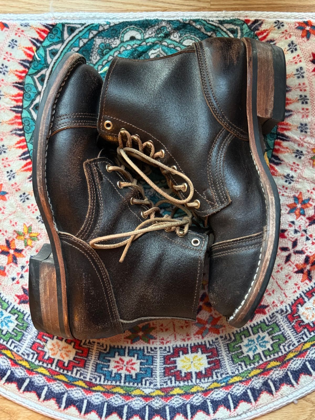 Photo by SteveHarveyOswald on April 5, 2026 of the Nicks MTO in Horween Brown Waxed Flesh.