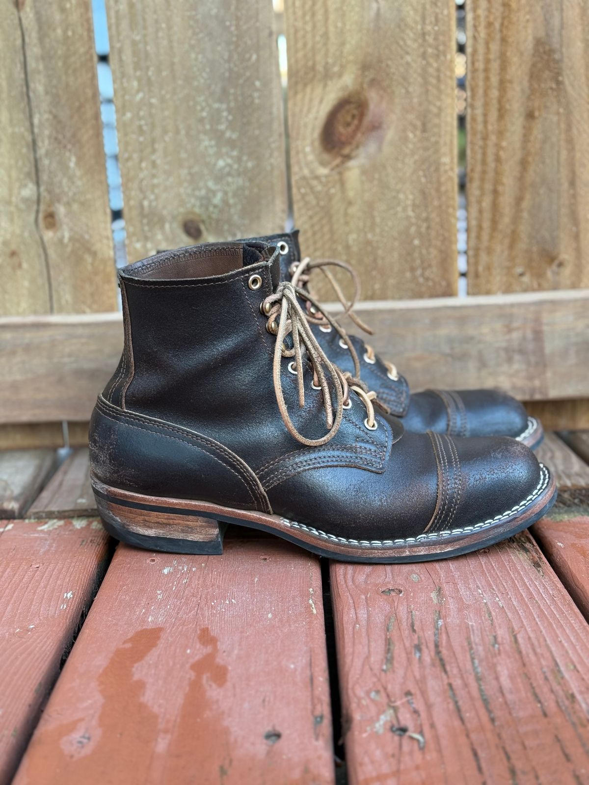 Photo by SteveHarveyOswald on April 5, 2026 of the Nicks MTO in Horween Brown Waxed Flesh.