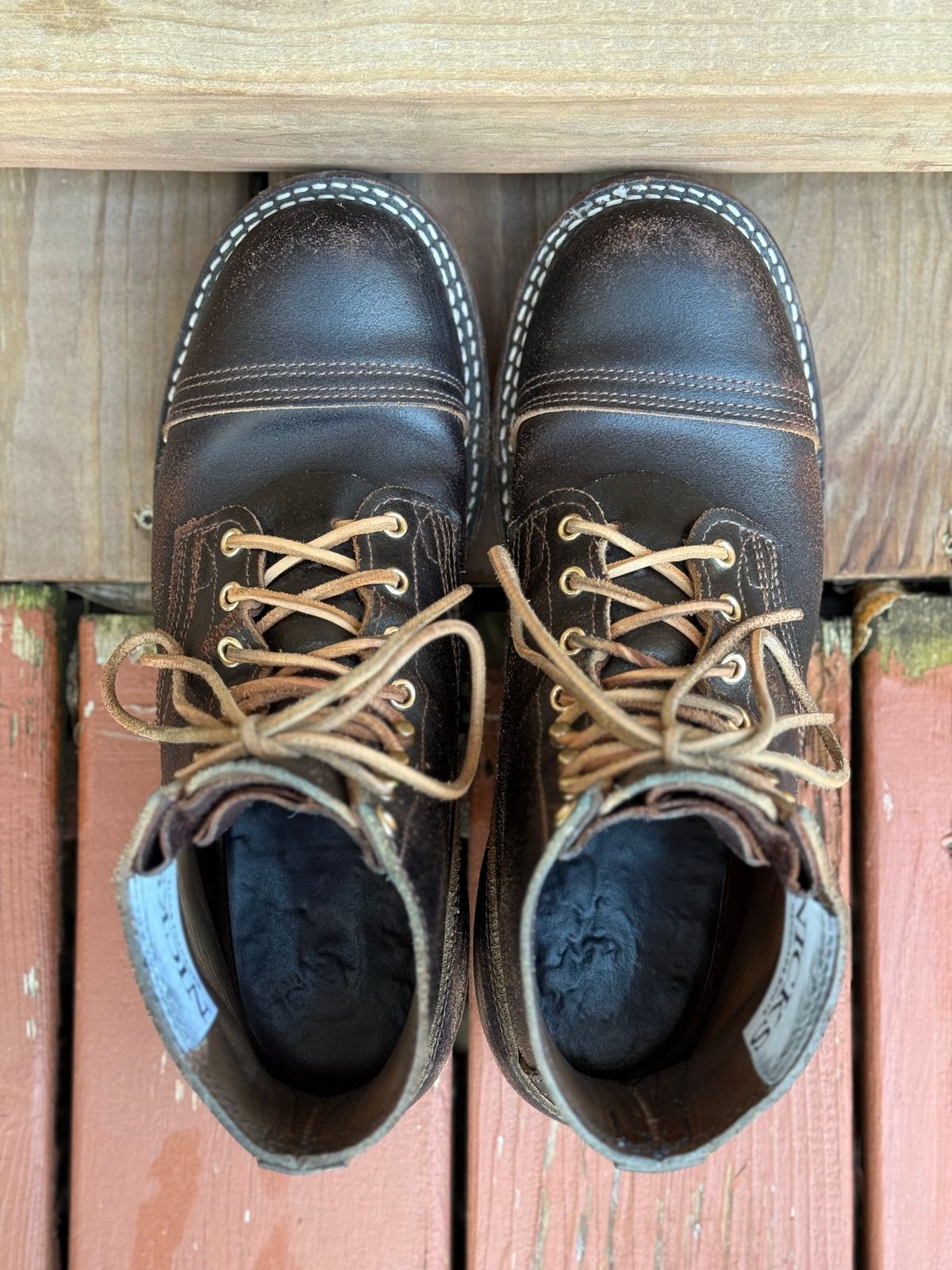 Photo by SteveHarveyOswald on April 5, 2026 of the Nicks MTO in Horween Brown Waxed Flesh.