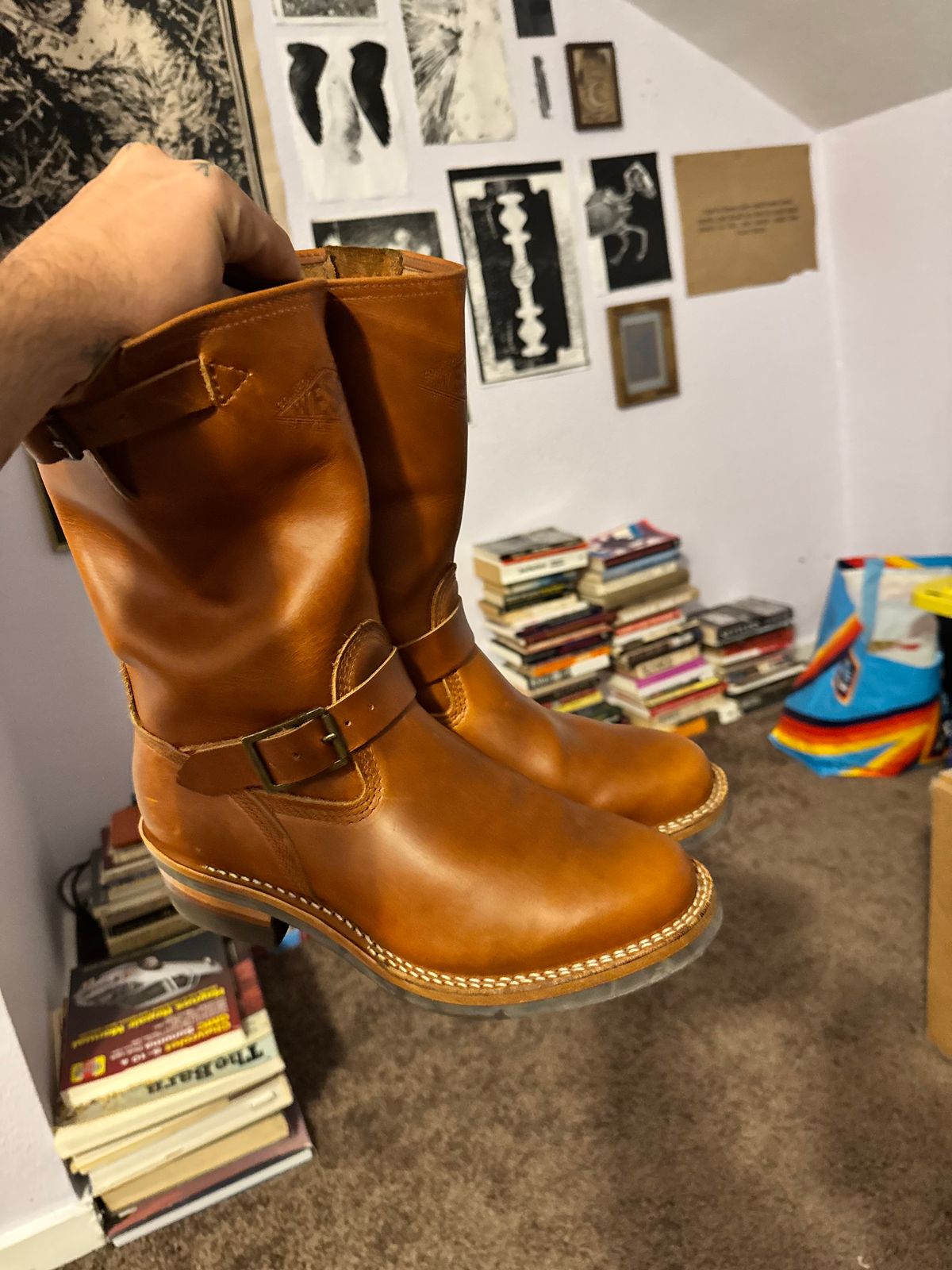 Photo by brvcha on July 17, 2025 of the Wesco Boss Engineer Boot in Seidel British Tan Domain.