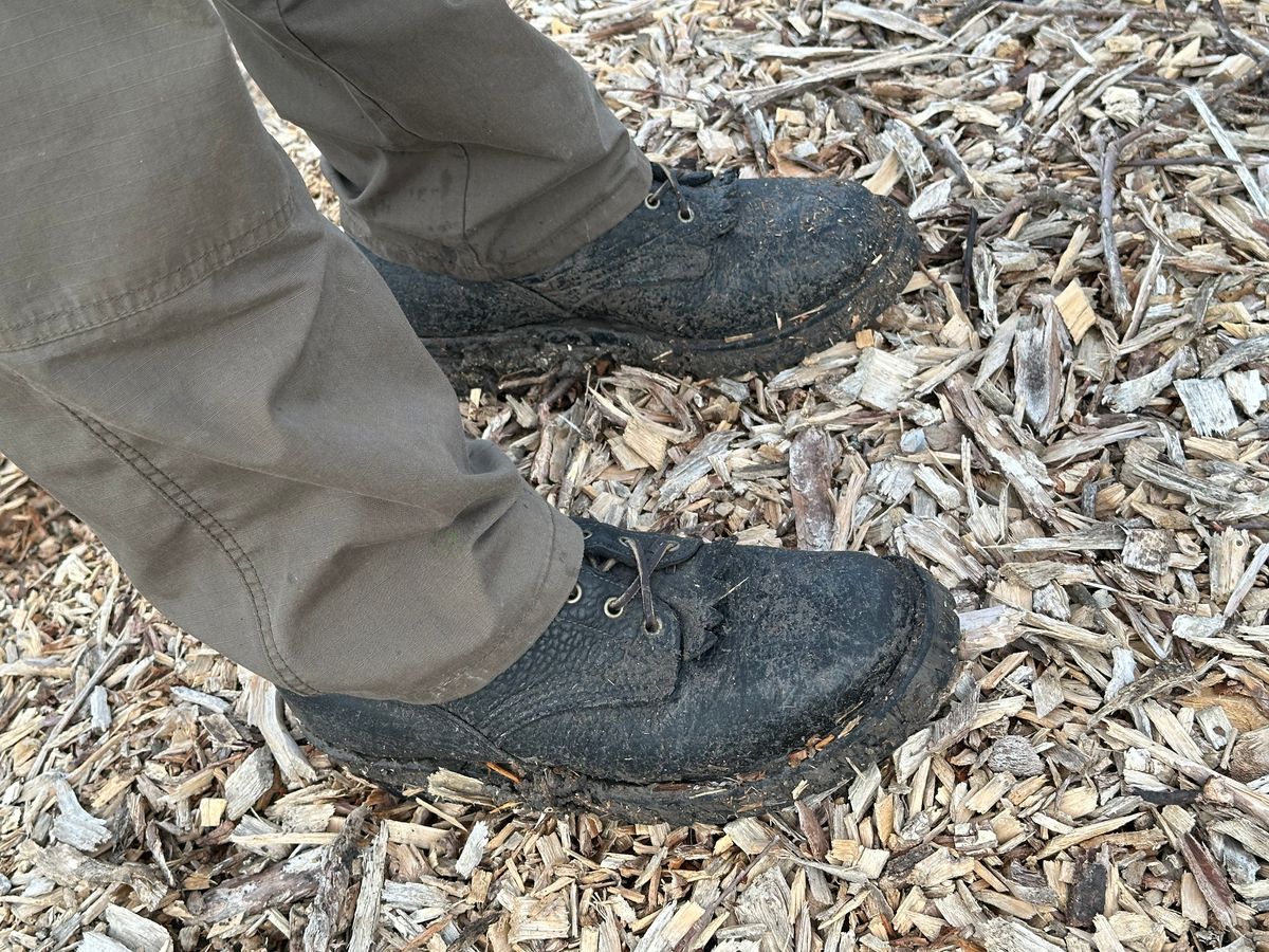 Photo by Huntsman on April 12, 2026 of the JK Boots Superduty in 8oz Shrunken Bison Shadow - (Smooth) premium oil-tanned USA Leather (Law or Seidel).