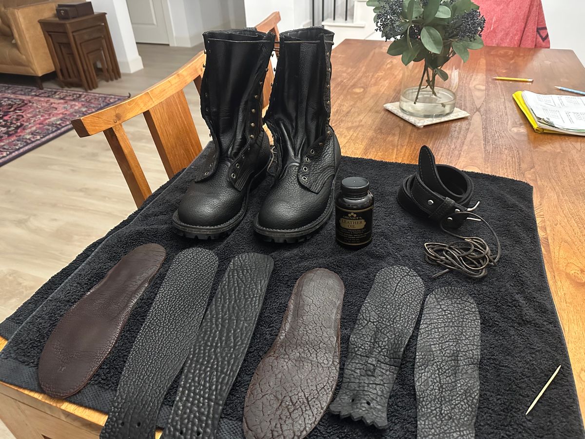 Photo by Huntsman on April 17, 2026 of the JK Boots Superduty in 8oz Shrunken Bison Shadow - (Smooth) premium oil-tanned USA Leather (Law or Seidel).