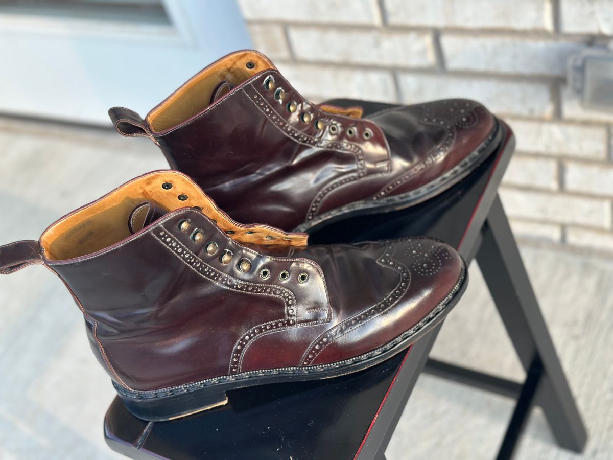 Photo by Huntsman on August 3, 2025 of the Vass Hungary Budapest High Boots in Horween Color 8 Shell Cordovan.