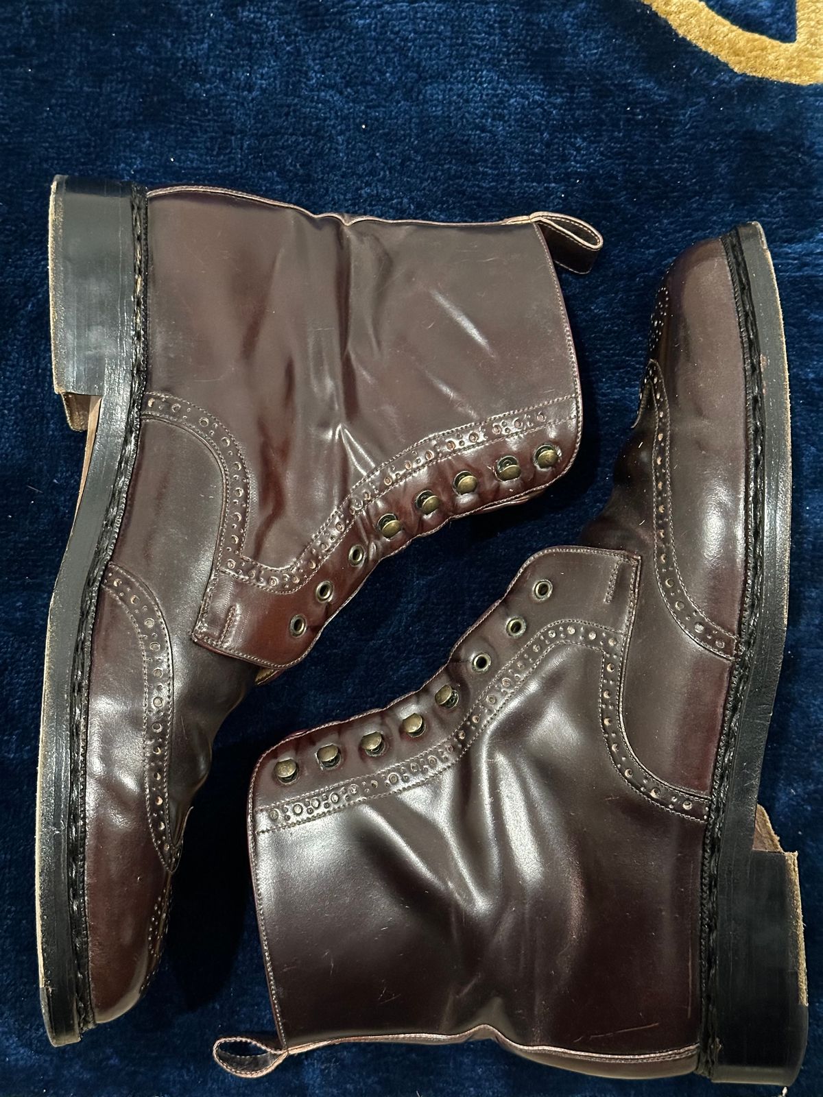 Photo by Huntsman on January 9, 2026 of the Vass Hungary Budapest High Boots in Horween Color 8 Shell Cordovan.