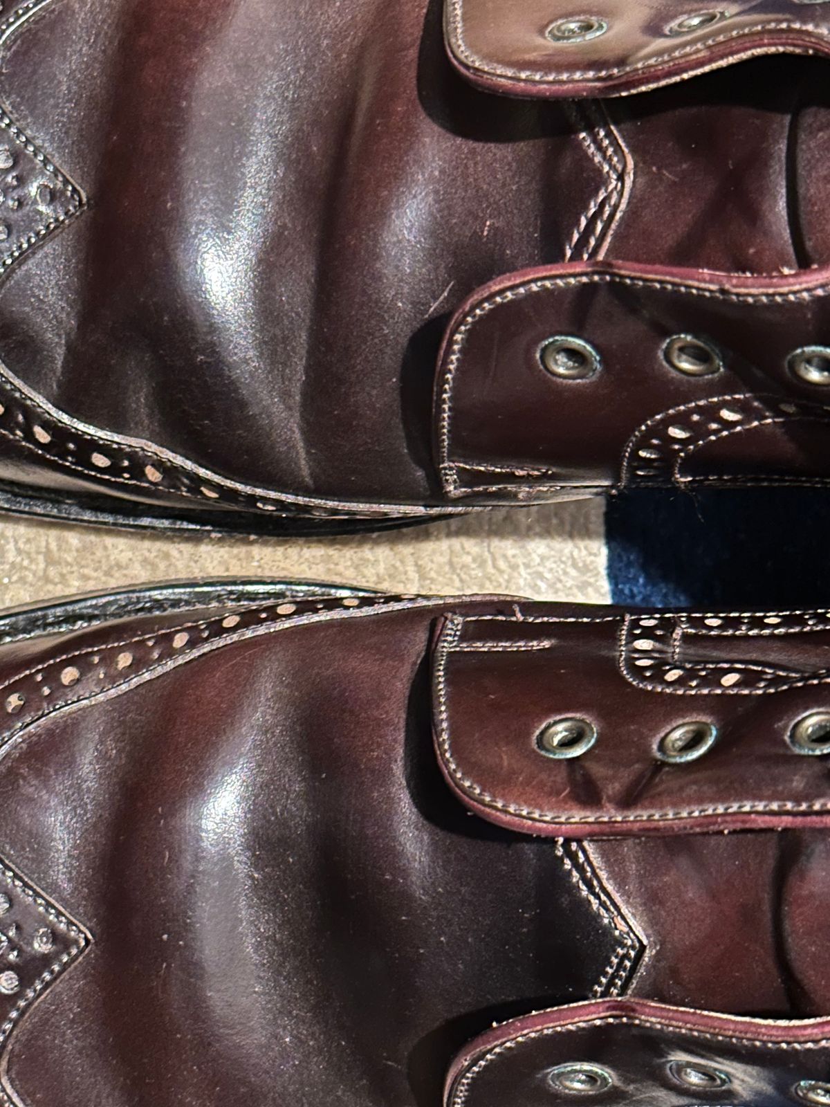 Photo by Huntsman on March 6, 2026 of the Vass Hungary Budapest High Boots in Horween Color 8 Shell Cordovan.