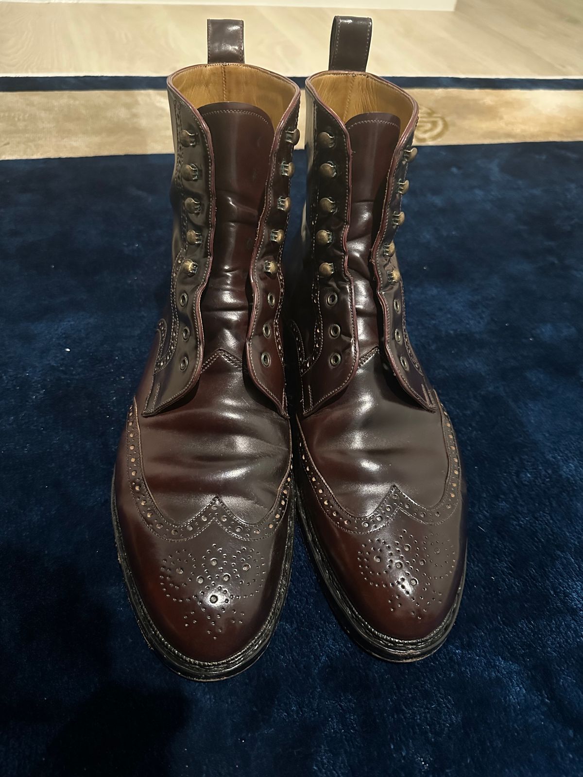 Photo by Huntsman on April 14, 2026 of the Vass Hungary Budapest High Boots in Horween Color 8 Shell Cordovan.