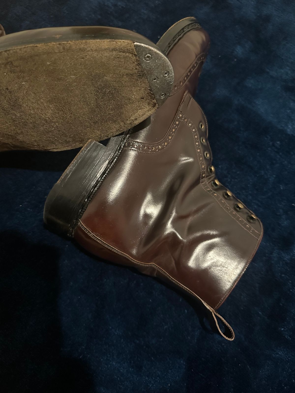 Photo by Huntsman on April 14, 2026 of the Vass Hungary Budapest High Boots in Horween Color 8 Shell Cordovan.