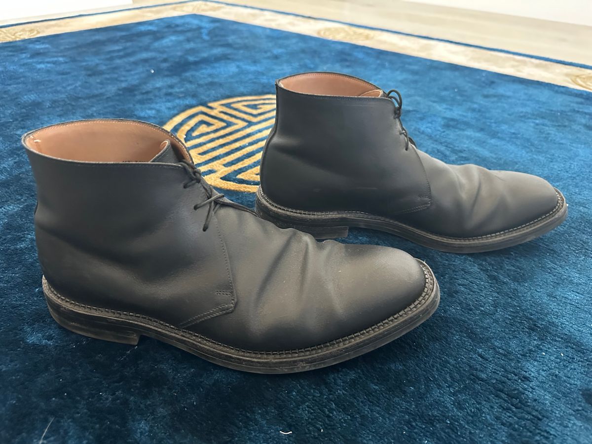 Photo by Huntsman on January 5, 2026 of the Crockett & Jones Molton in Black Roughout Suede.