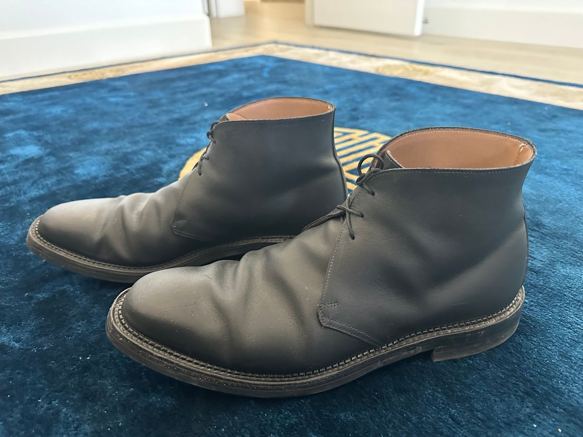 Photo by Huntsman on January 5, 2026 of the Crockett & Jones Molton in Black Roughout Suede.