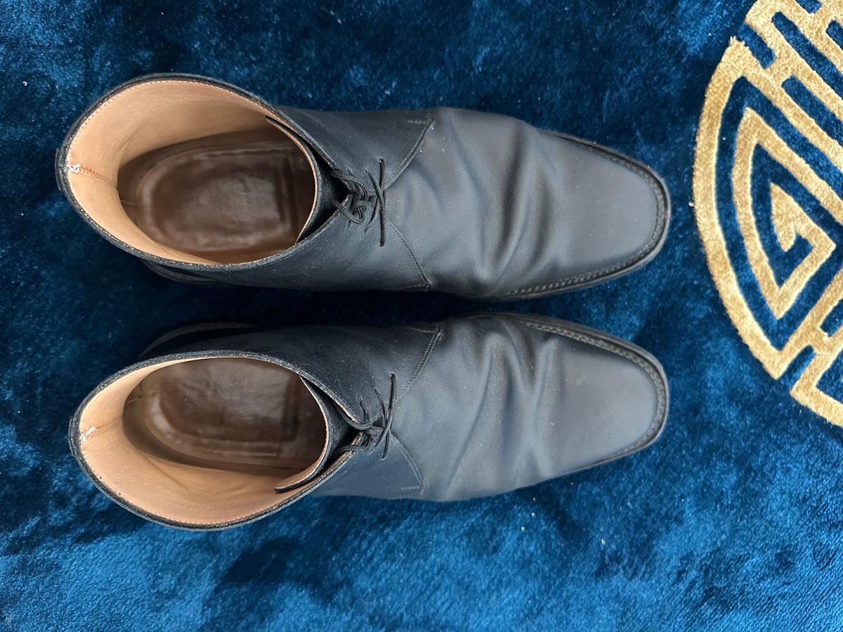 Photo by Huntsman on January 5, 2026 of the Crockett & Jones Molton in Black Roughout Suede.