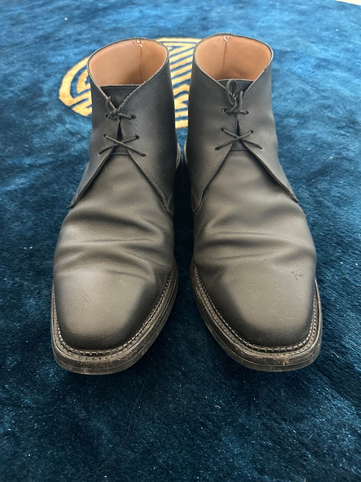 Photo by Huntsman on January 5, 2026 of the Crockett & Jones Molton in Black Roughout Suede.