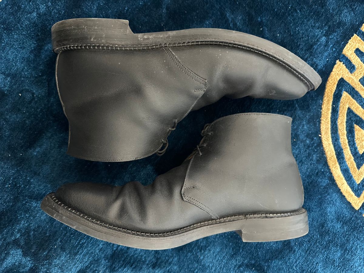 Photo by Huntsman on January 5, 2026 of the Crockett & Jones Molton in Black Roughout Suede.