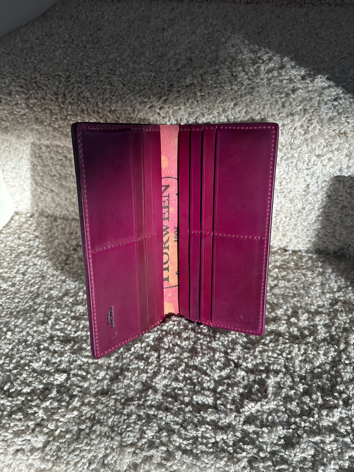 Photo by Huntsman on February 5, 2026 of the Ashland Leather Long Wallet in Horween Ultraviolet Shell Cordovan.