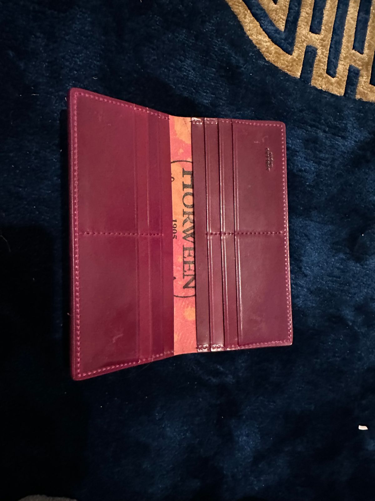 Photo by Huntsman on April 6, 2026 of the Ashland Leather Long Wallet in Horween Ultraviolet Shell Cordovan.