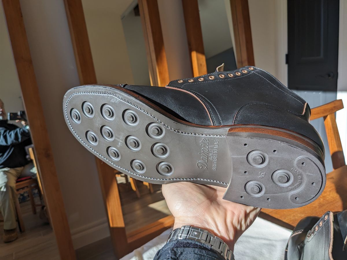 Photo by Huntsman on February 13, 2024 of the Viberg Service Boot BCT in Horween Black Teacore Double Cordovan Butts.