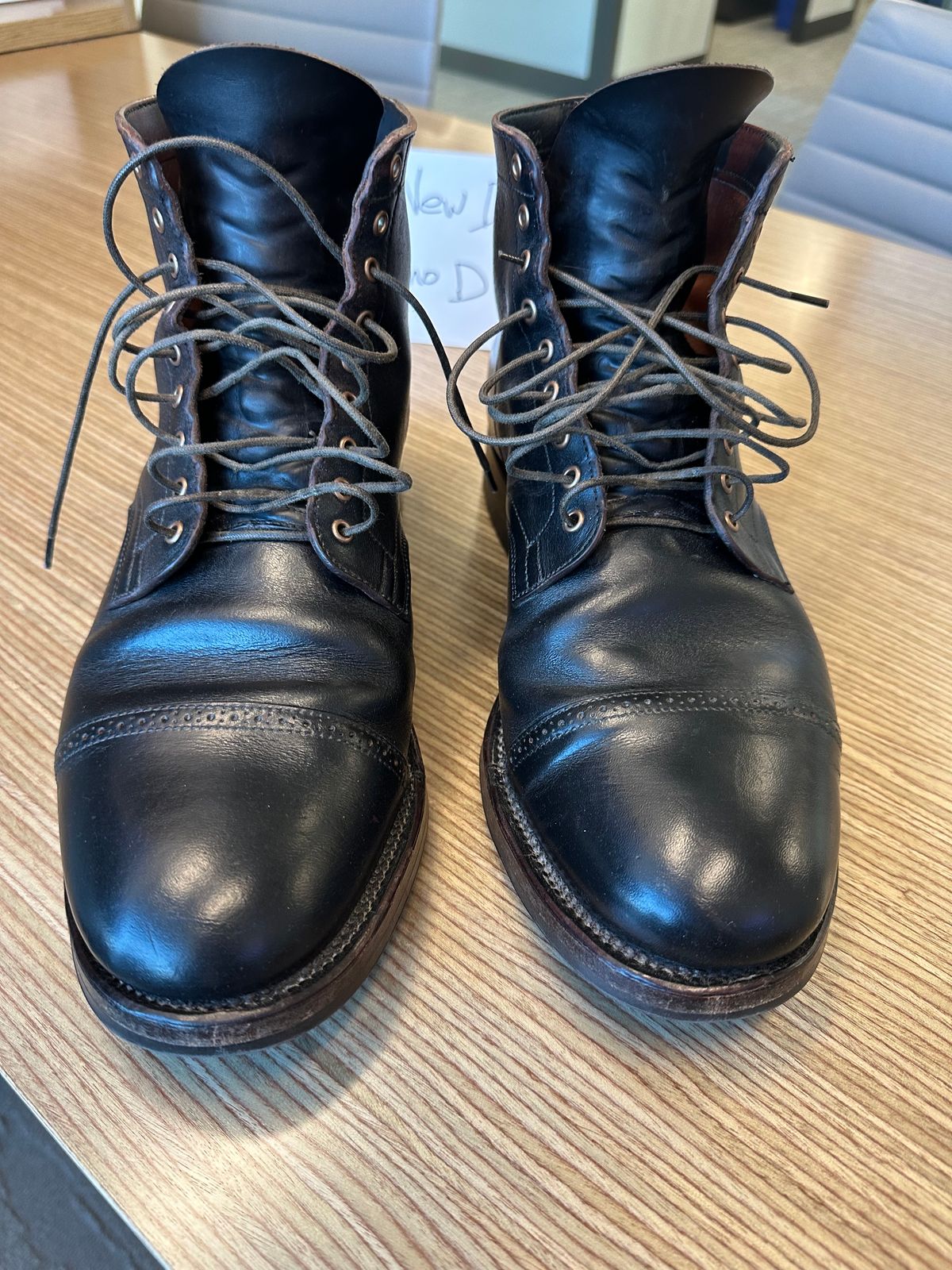 Photo by Huntsman on October 3, 2025 of the Viberg Service Boot BCT in Horween Black Teacore Double Cordovan Butts.