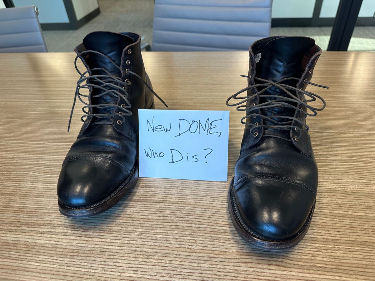 Photo by Huntsman on October 3, 2025 of the Viberg Service Boot BCT in Horween Black Teacore Double Cordovan Butts.