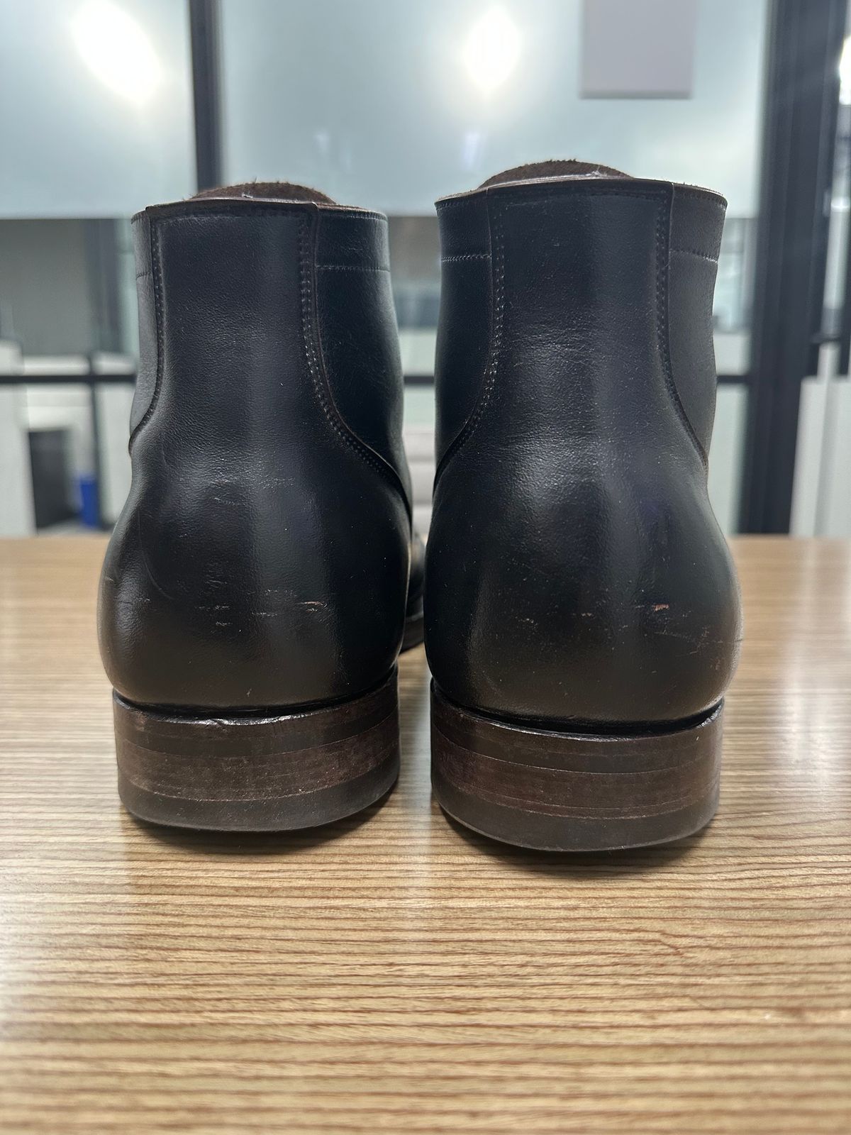 Photo by Huntsman on November 6, 2025 of the Viberg Service Boot BCT in Horween Black Teacore Double Cordovan Butts.