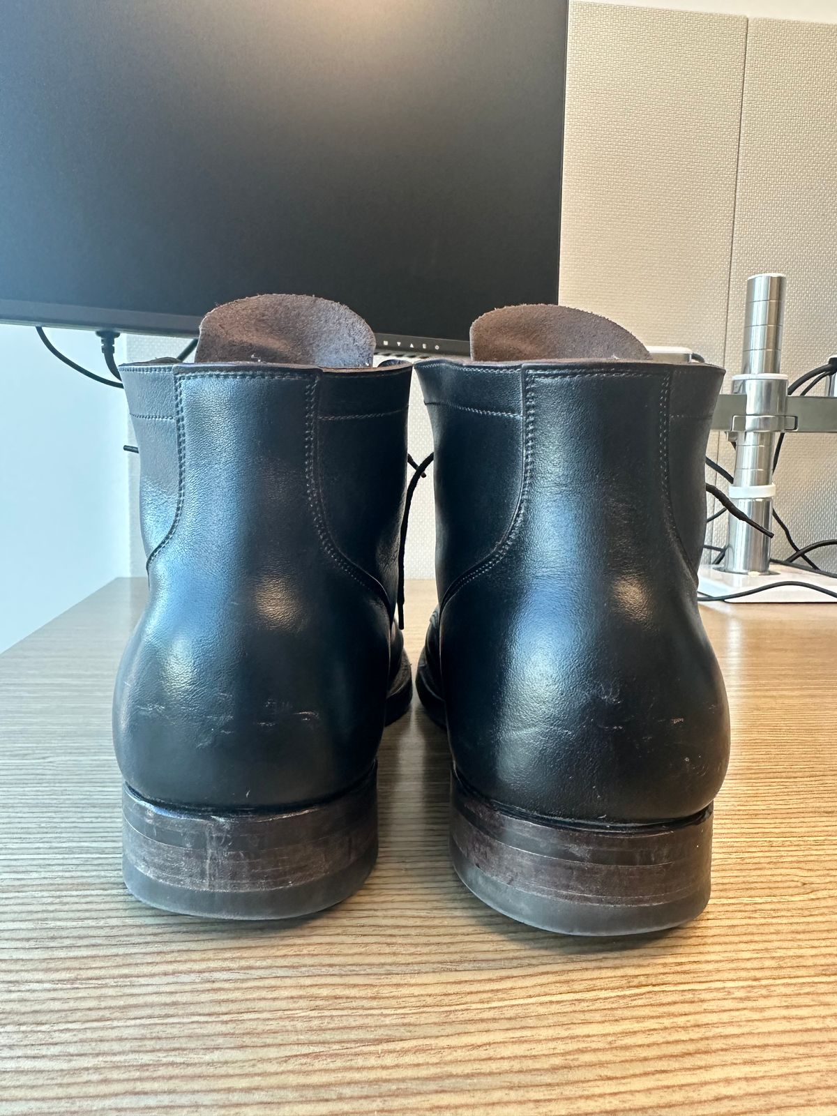 Photo by Huntsman on March 2, 2026 of the Viberg Service Boot BCT in Horween Black Teacore Double Cordovan Butts.