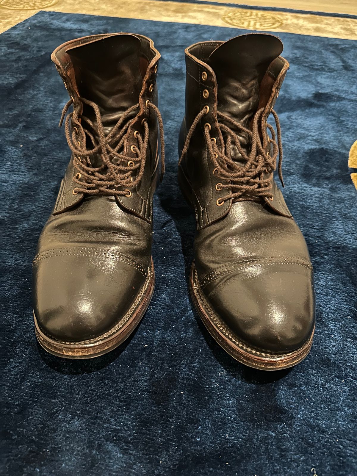 Photo by Huntsman on April 6, 2026 of the Viberg Service Boot BCT in Horween Black Teacore Double Cordovan Butts.