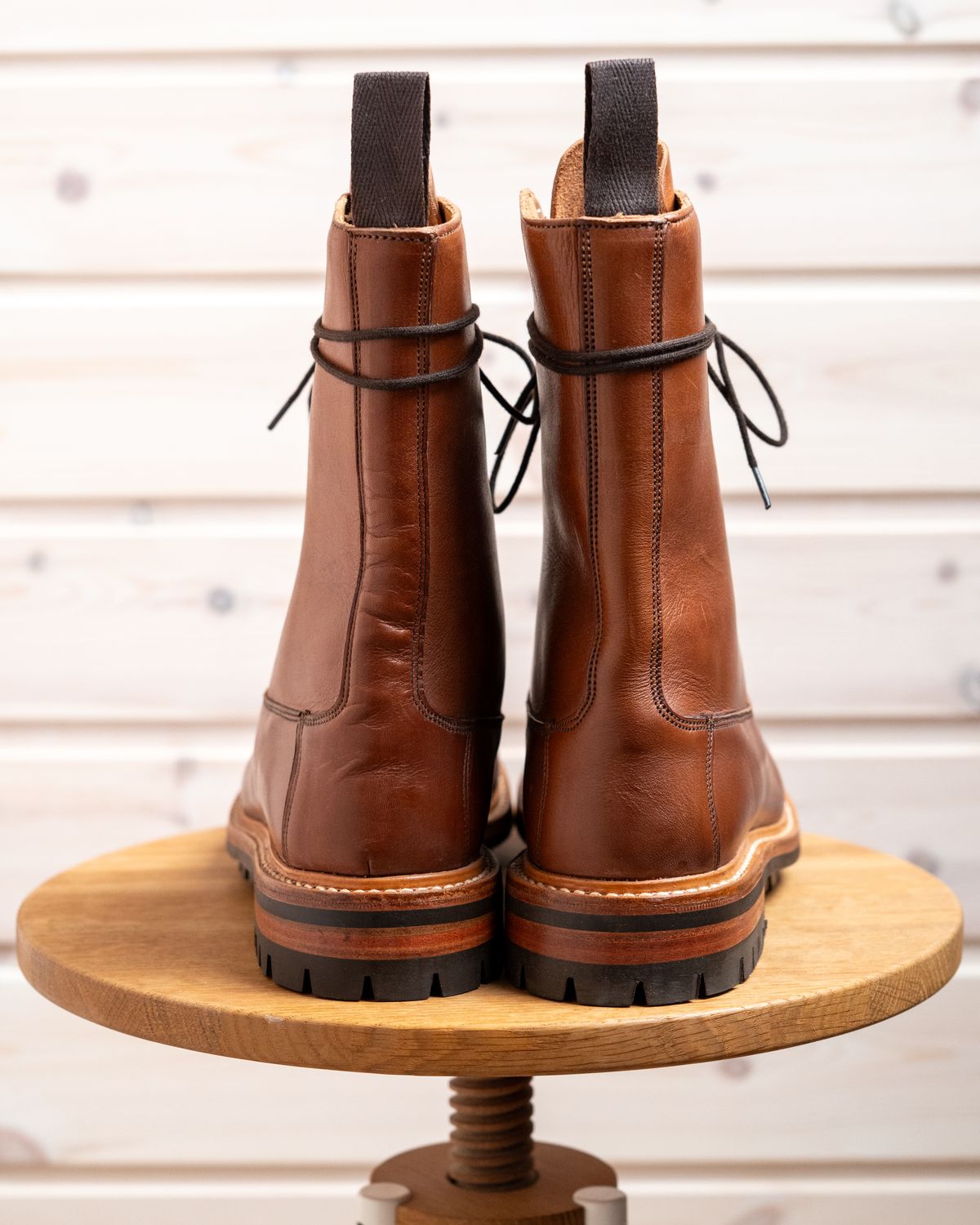 Photo by LydiaWinters on October 13, 2024 of the Tricker's Lucia Super Boot in Tanneries Haas Gold.