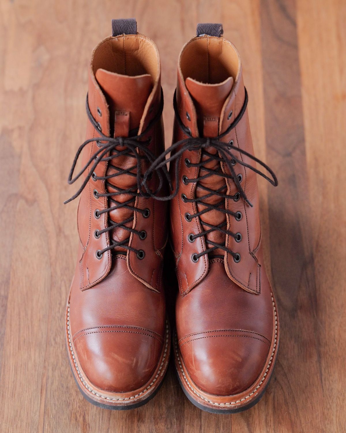 Photo by LydiaWinters on December 5, 2024 of the Tricker's Lucia Super Boot in Tanneries Haas Gold.