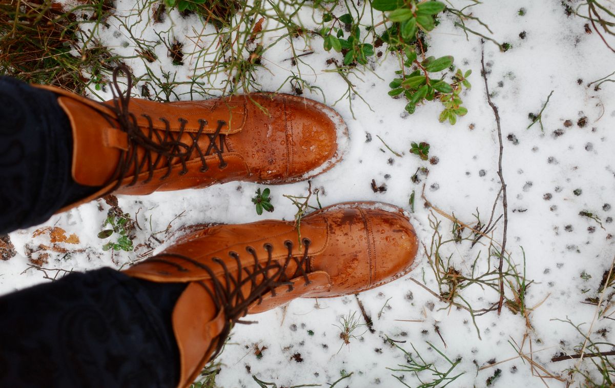 Photo by LydiaWinters on February 4, 2025 of the Tricker's Lucia Super Boot in Tanneries Haas Gold.