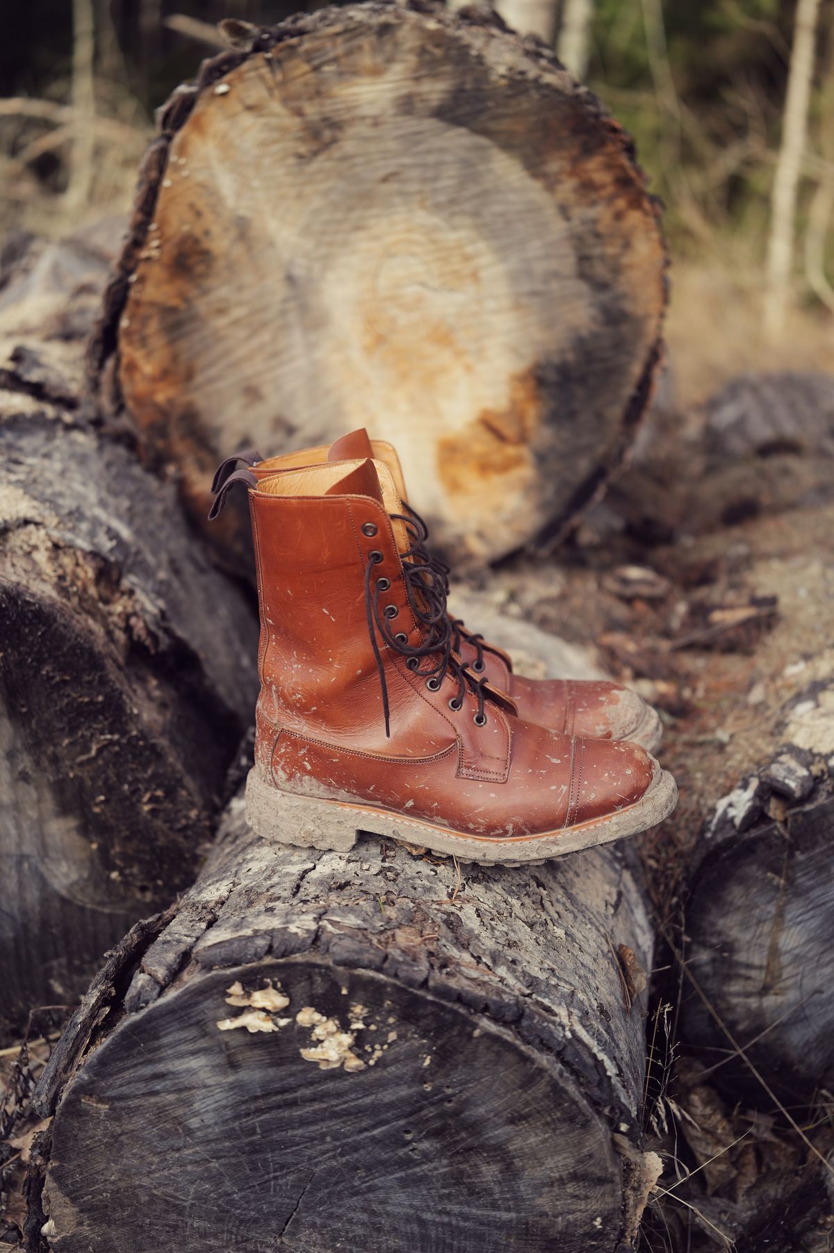 Photo by LydiaWinters on March 5, 2025 of the Tricker's Lucia Super Boot in Tanneries Haas Gold.