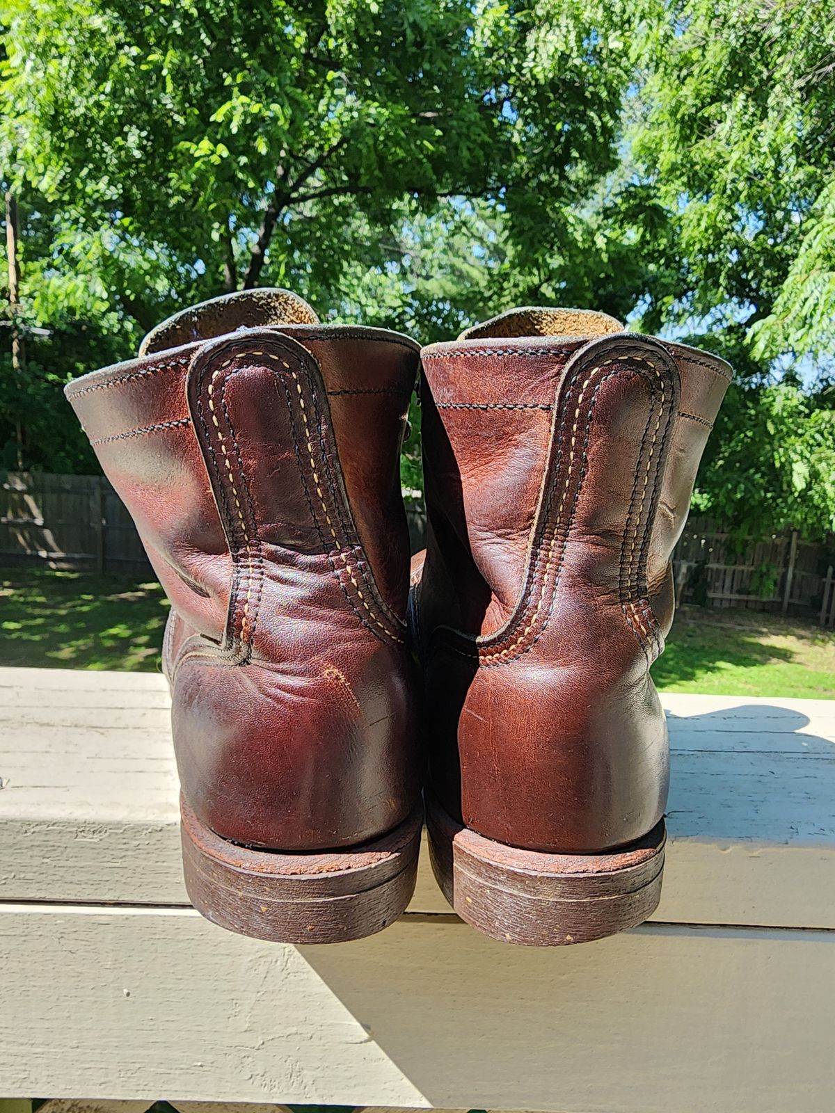 Photo by MaxxBot on June 23, 2025 of the Red Wing Iron Ranger in S.B. Foot Amber Harness.