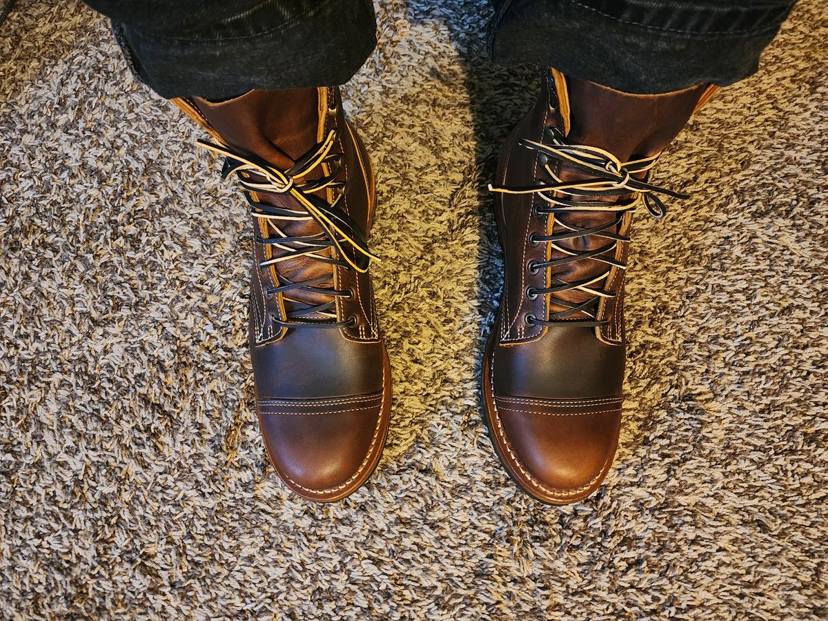 Photo by MaxxBot on June 30, 2025 of the Truman Upland Boot in Tobacco Snakebite.