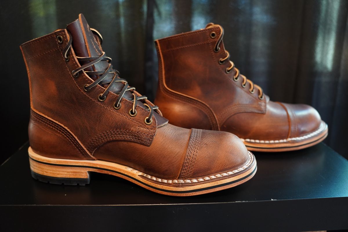 Photo by MaxxBot on May 12, 2026 of the Nicks x Division Road Everyday Man Boot in Italian Brown Cypress.