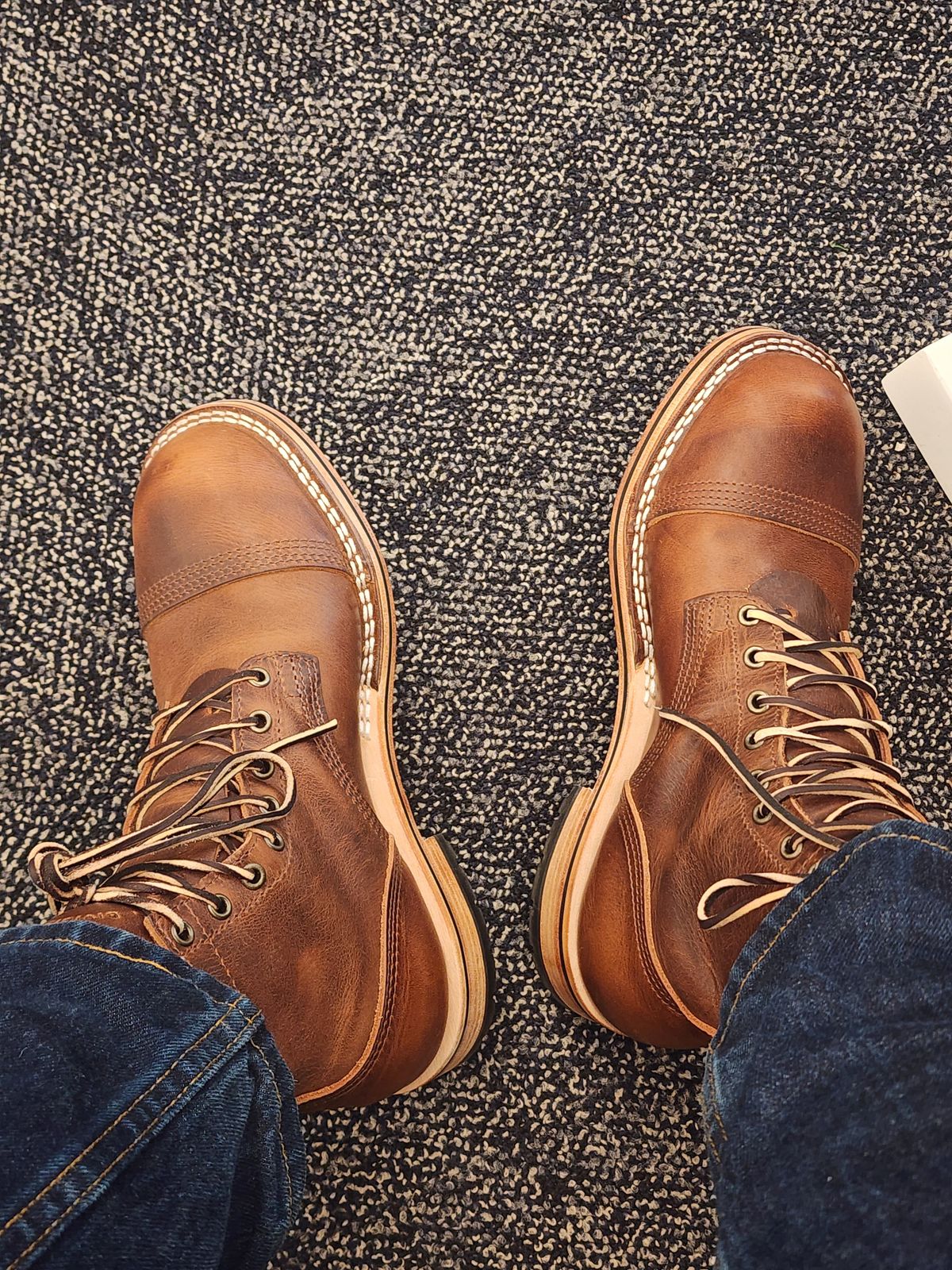 Photo by MaxxBot on May 13, 2026 of the Nicks x Division Road Everyday Man Boot in Italian Brown Cypress.