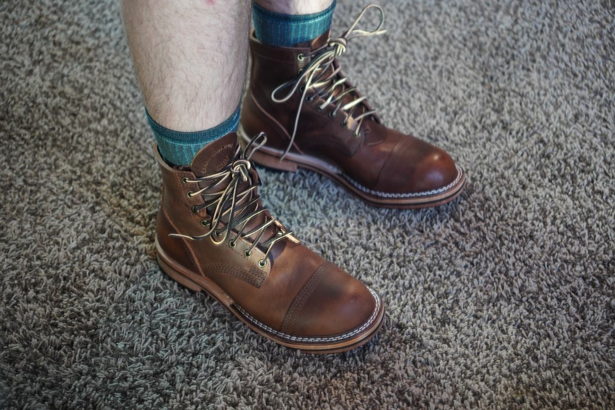 Photo by MaxxBot on May 12, 2026 of the Nicks x Division Road Everyday Man Boot in Italian Brown Cypress.