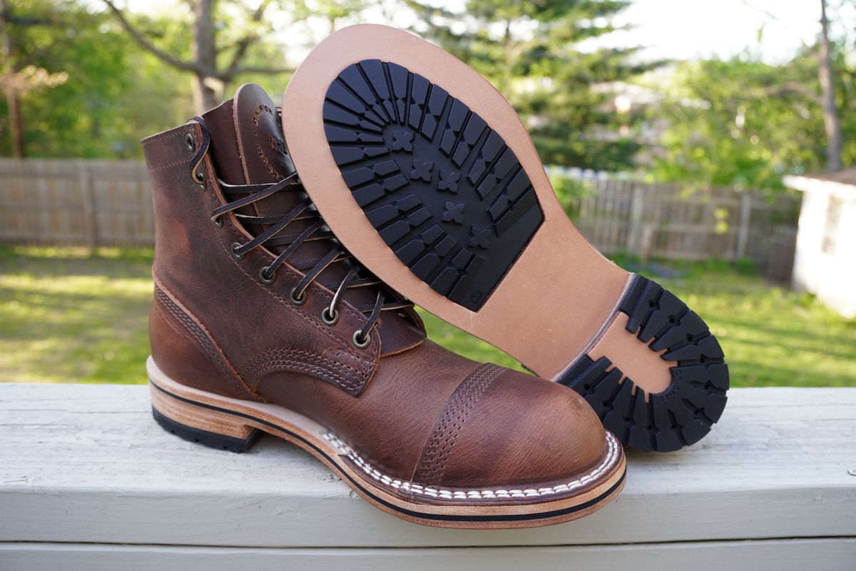 Photo by MaxxBot on May 12, 2026 of the Nicks x Division Road Everyday Man Boot in Italian Brown Cypress.