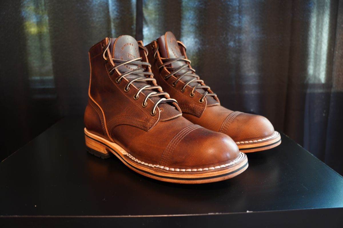 Photo by MaxxBot on May 12, 2026 of the Nicks x Division Road Everyday Man Boot in Italian Brown Cypress.