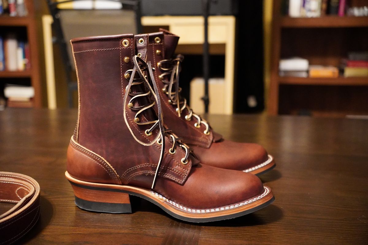 Photo by MaxxBot on March 7, 2026 of the Nicks Lace Up Heritage in Wickett & Craig Buck Brown Double Stuffed.