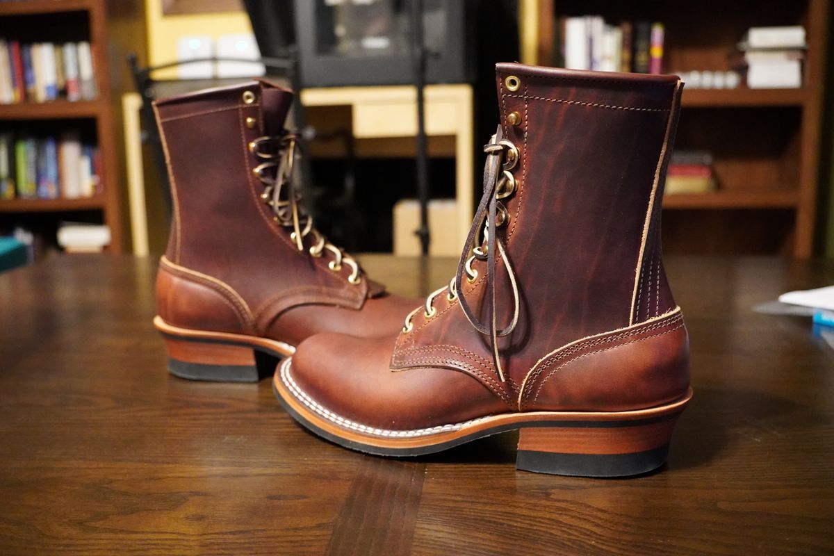 Photo by MaxxBot on February 7, 2026 of the Nicks Lace Up Heritage in Wickett & Craig Buck Brown Double Stuffed.