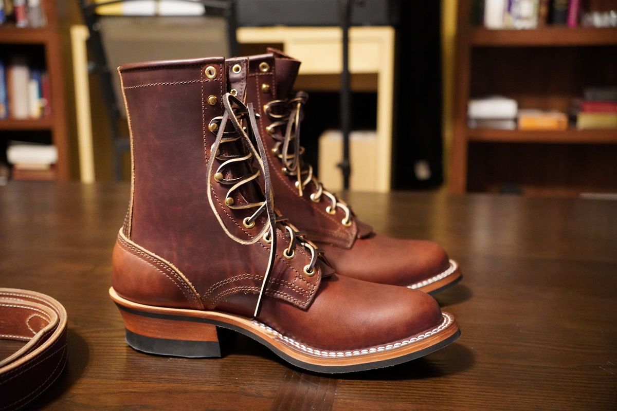 Photo by MaxxBot on February 7, 2026 of the Nicks Lace Up Heritage in Wickett & Craig Buck Brown Double Stuffed.