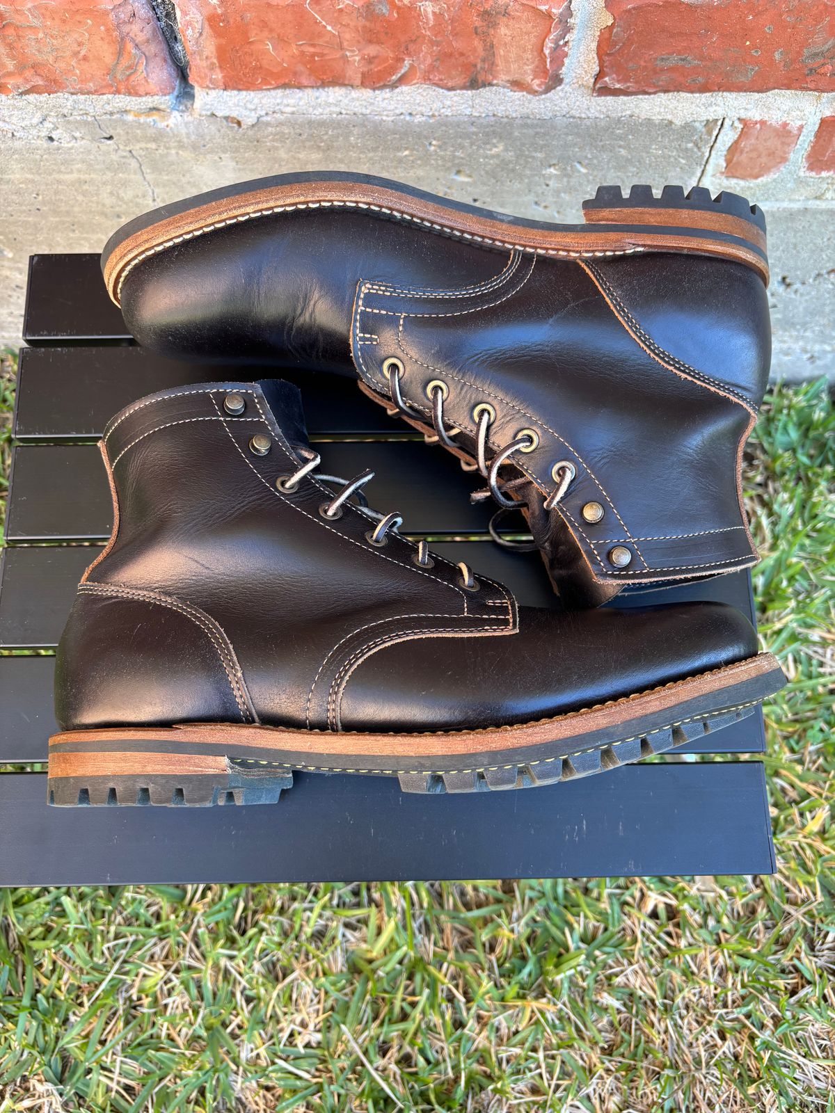 Photo by Nelms on November 3, 2025 of the Truman Plain Toe Boot in Seidel Charcoal Double Shot.