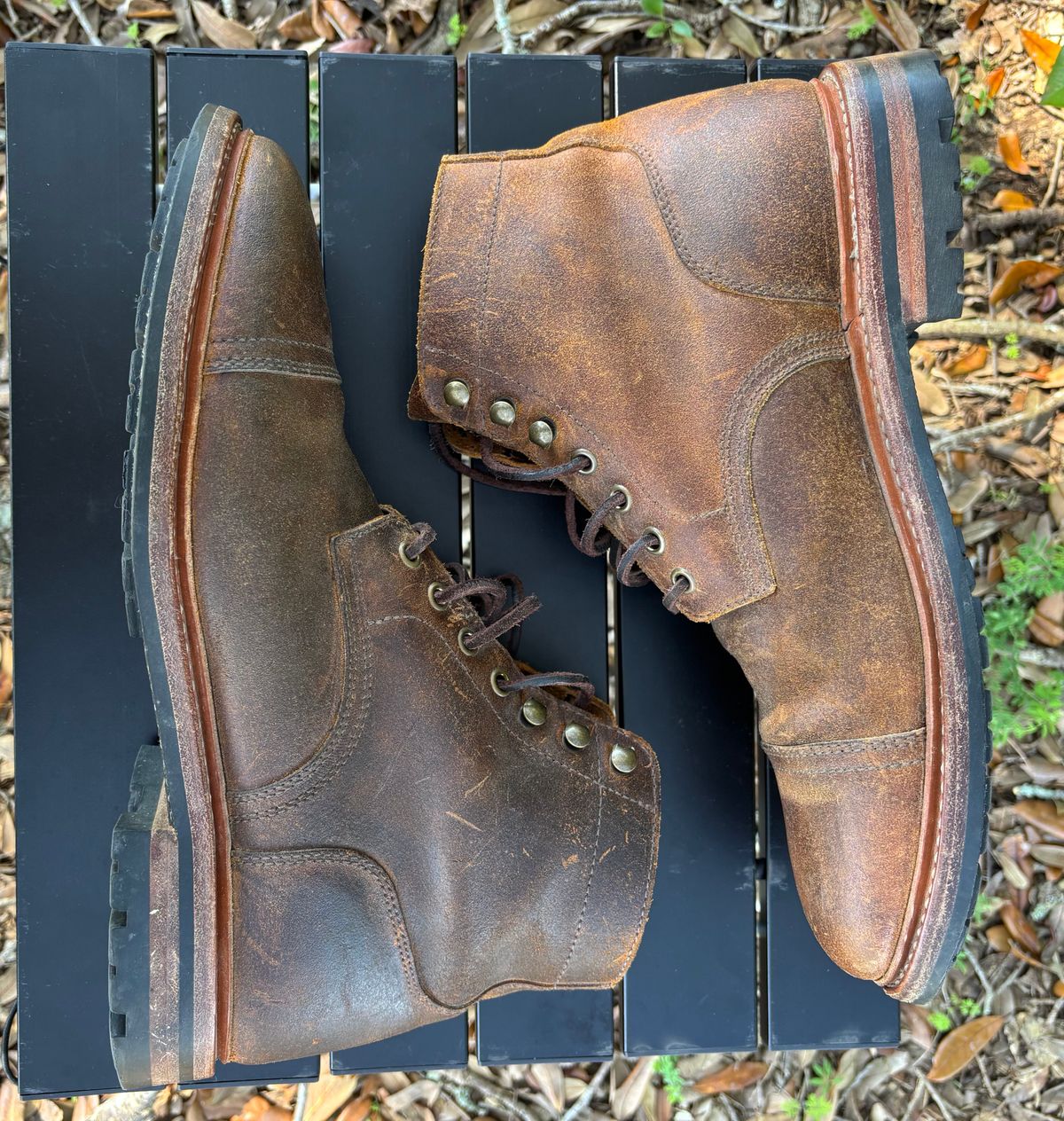 Photo by Nelms on March 1, 2026 of the Parkhurst The Richmond in C.F. Stead Wheatbuck Waxy Commander Suede.