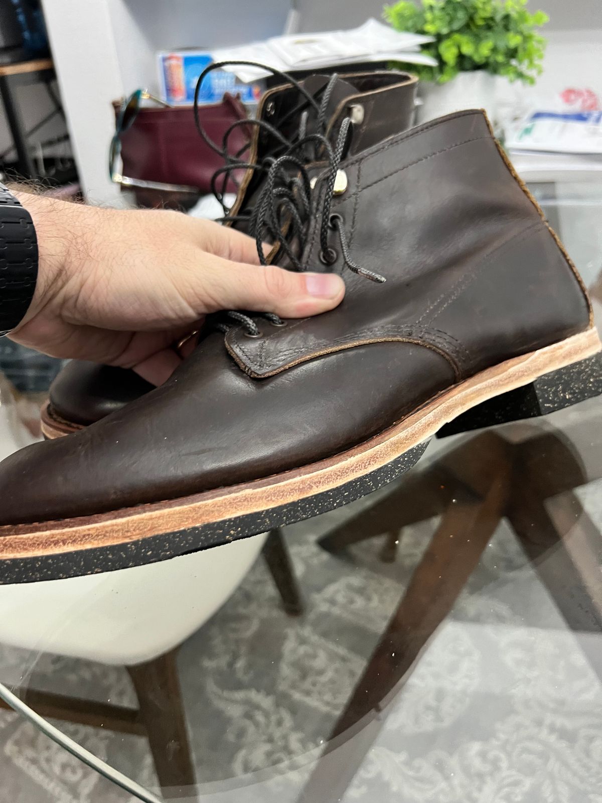 Photo by libbo on October 11, 2024 of the Redwing Merchant in S.B. Foot Amber Harness.