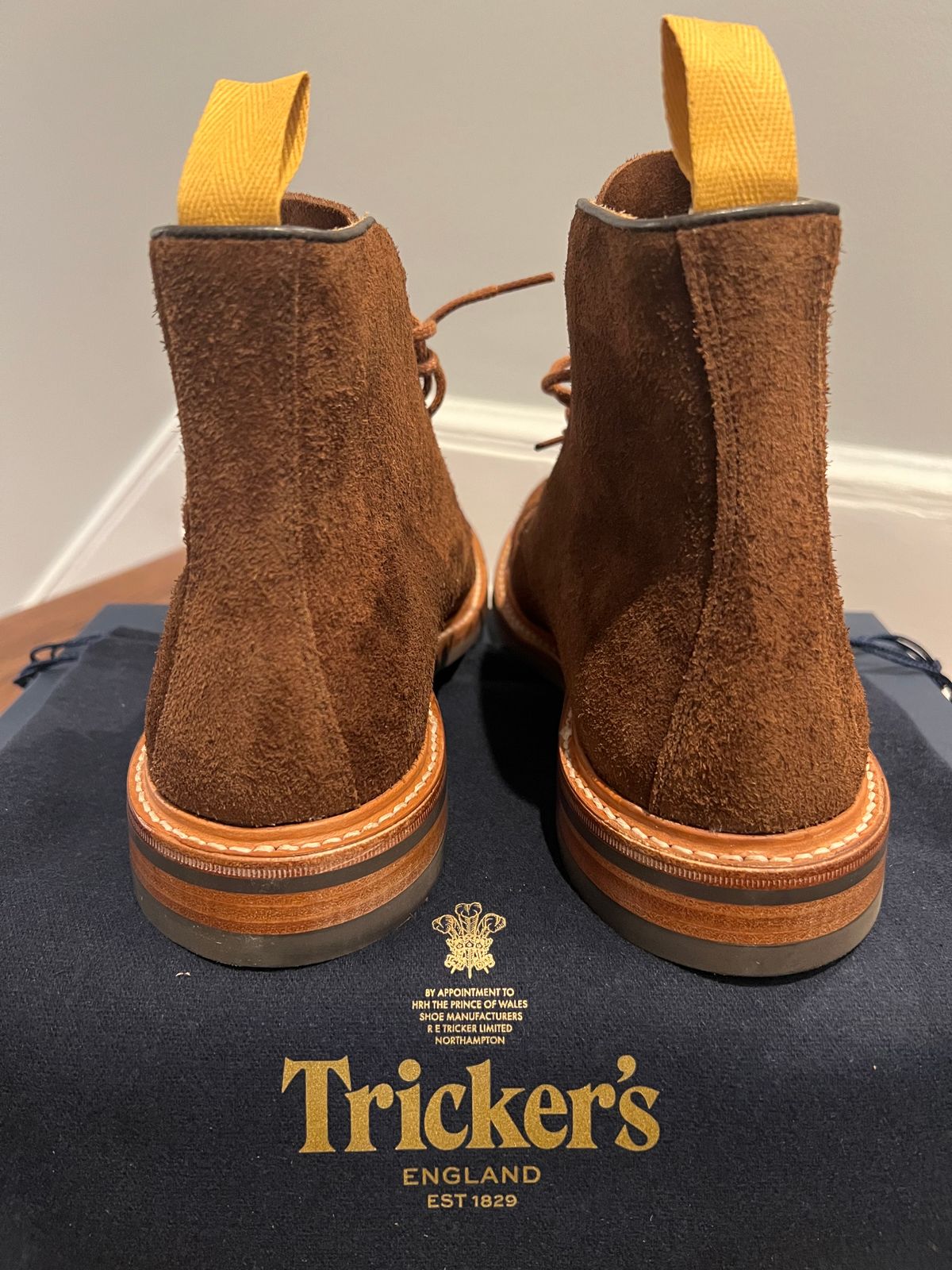 Photo by nbabula on October 7, 2024 of the Tricker's Brett Derby Boot in C.F. Stead Polo Brown Oiled Desert.