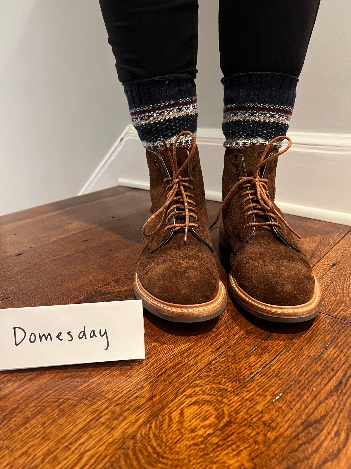 Photo by nbabula on October 7, 2024 of the Tricker's Brett Derby Boot in C.F. Stead Polo Brown Oiled Desert.