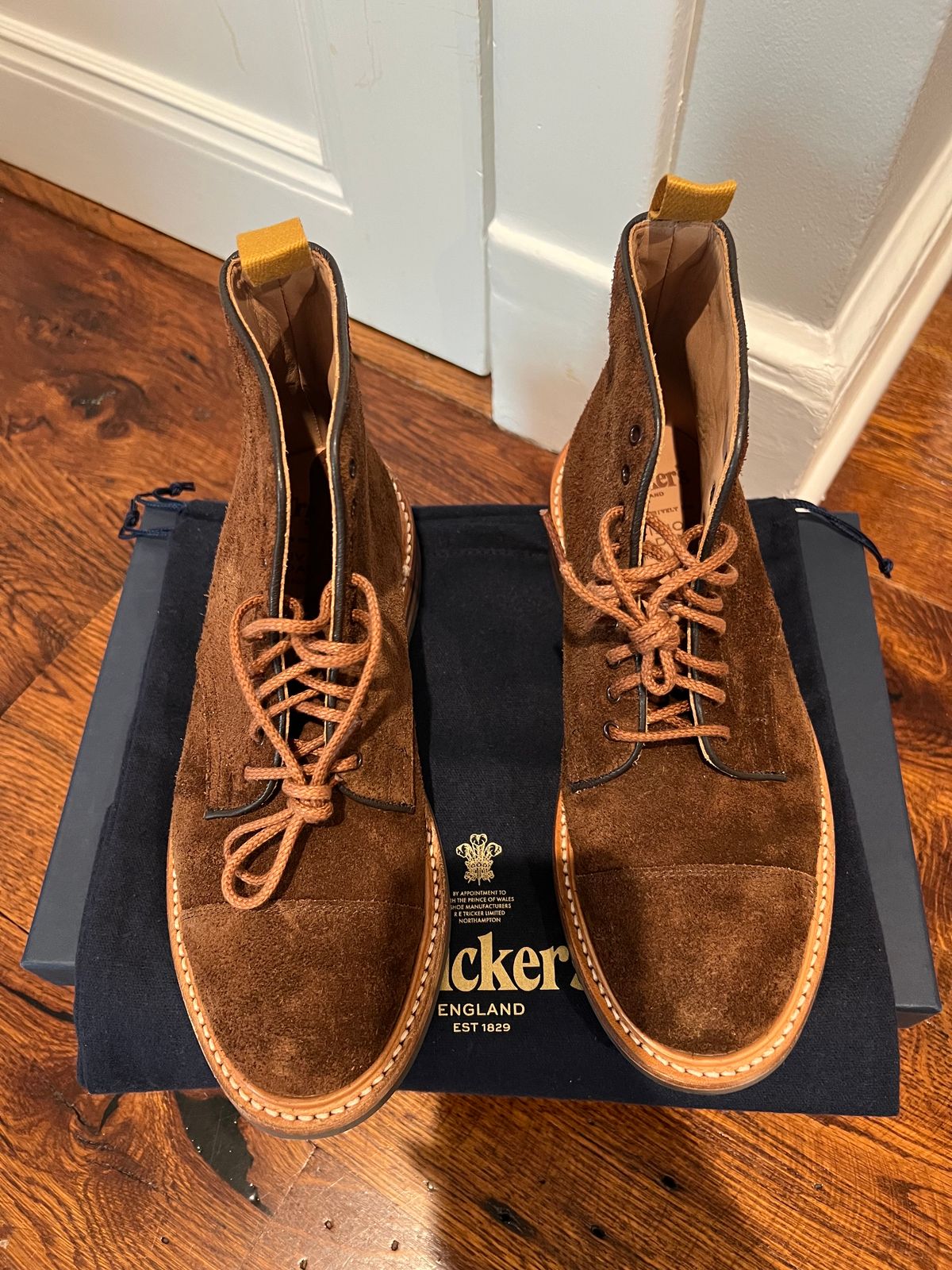 Photo by nbabula on October 7, 2024 of the Tricker's Brett Derby Boot in C.F. Stead Polo Brown Oiled Desert.