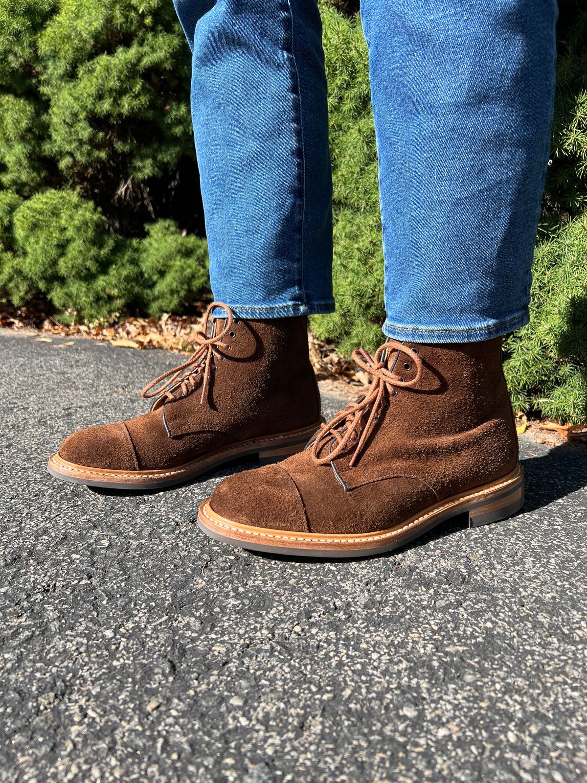 Photo by nbabula on October 14, 2024 of the Tricker's Brett Derby Boot in C.F. Stead Polo Brown Oiled Desert.